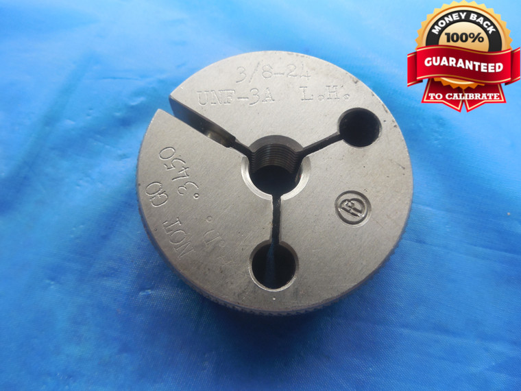 3/8 24 UNF 3A LEFT HAND THREAD RING GAGE .375 NO GO ONLY P.D. = .3450 L.H. .3750 - DW9710BU