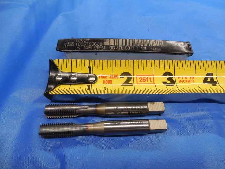 2PCS NEW OSG 5/16 24 NF GH3 HS TiCN COATED BOTTOMING TAP 4 STRAIGHT FLUTE .3125 - DW9786BU