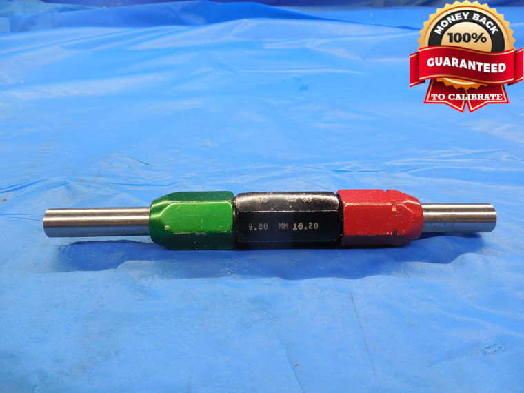 9.80 & 10.20 CL X mm PIN PLUG GAGE GO NO GO 10.000 -.200 10 .3858 9.800 10.200 - DW9920BU