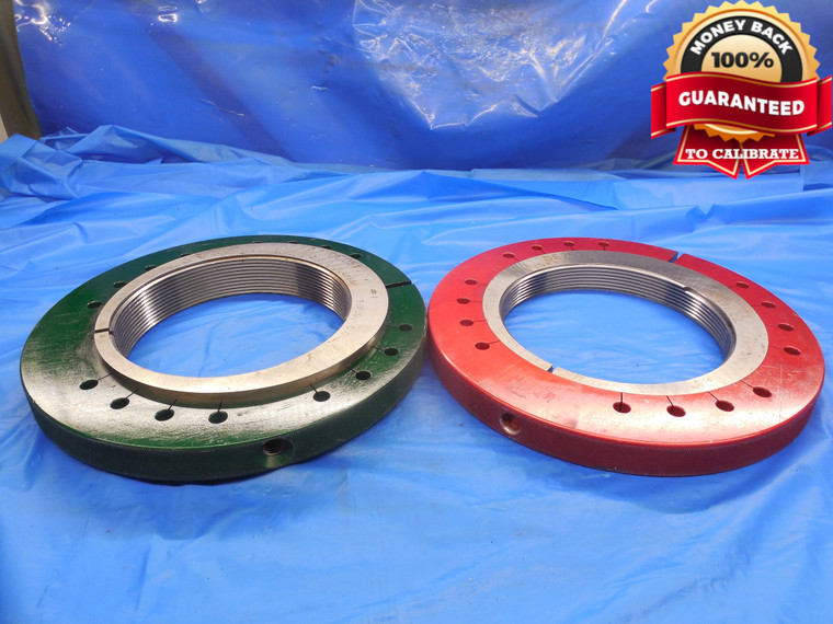 6 1/2 8 NS 2 LEFT HAND THREAD RING GAGES 6.5 GO NO GO P.D.'S = 6.4188 & 6.4086 - DW9976RD