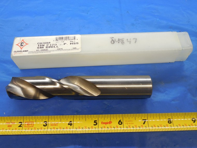 CLEVELAND 1" HSS SCREW MACHINE TWIST DRILL BIT 4" LOC 6 1/2 OAL 1.0 - MS2516BU