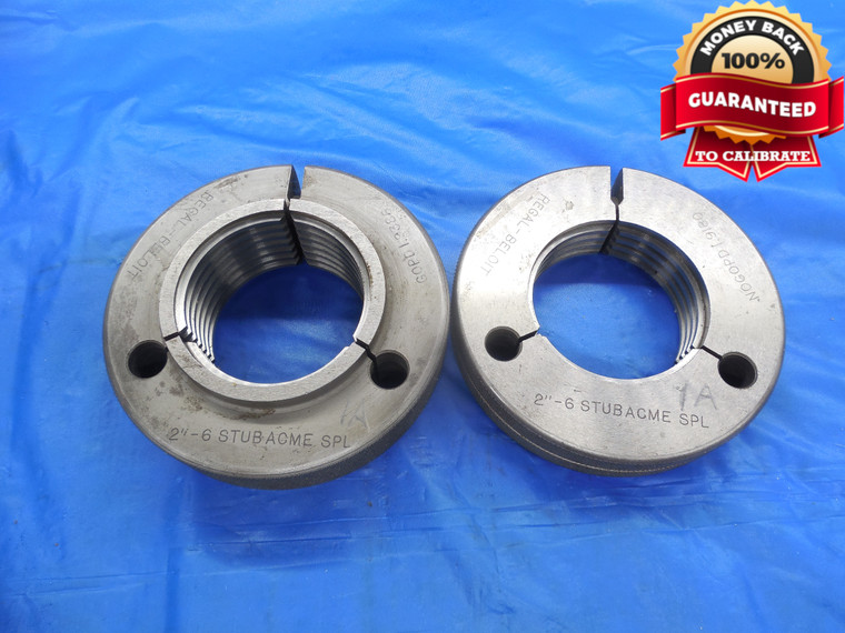 2" 6 STUB ACME SPL SPECIAL THREAD RING GAGES 2.0 GO NO GO PD'S = 1.9386 & 1.9180 - DW9980BHTX