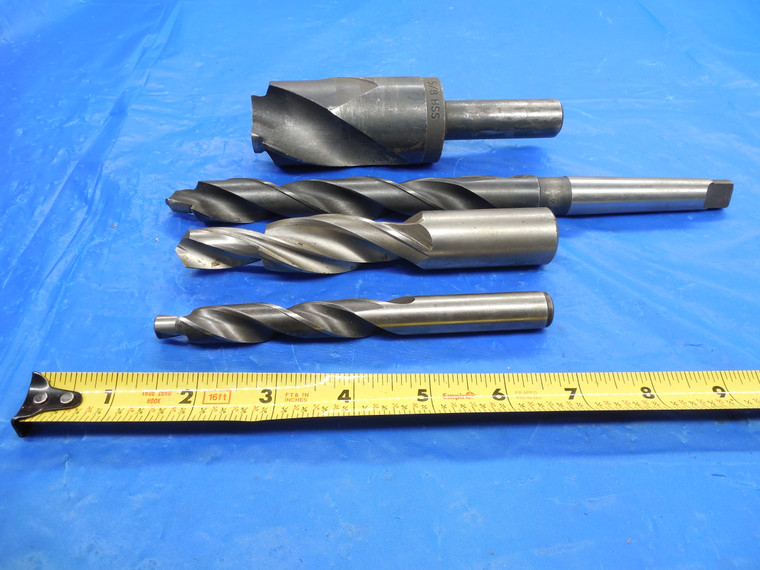 4PC LOT OF HSS COUNTERBORE STEP DRILL BITS VARIOUS SIZES FROM 9/16 TO 1 5/8 MT2 - MS2569BU