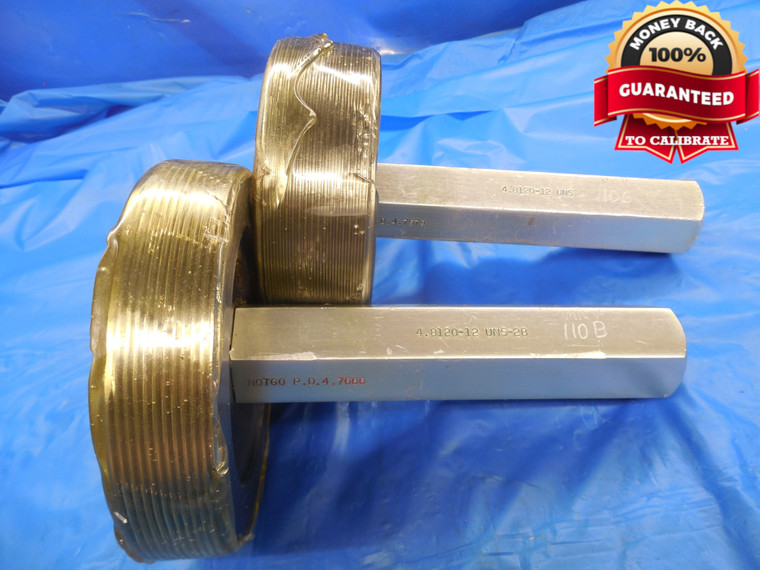 4.8120 12 UNS 2B THREAD PLUG GAGE 4.812 GO NO GO PD'S = 4.7579 & 4.7666 4 13/16 - DW10075BHTX