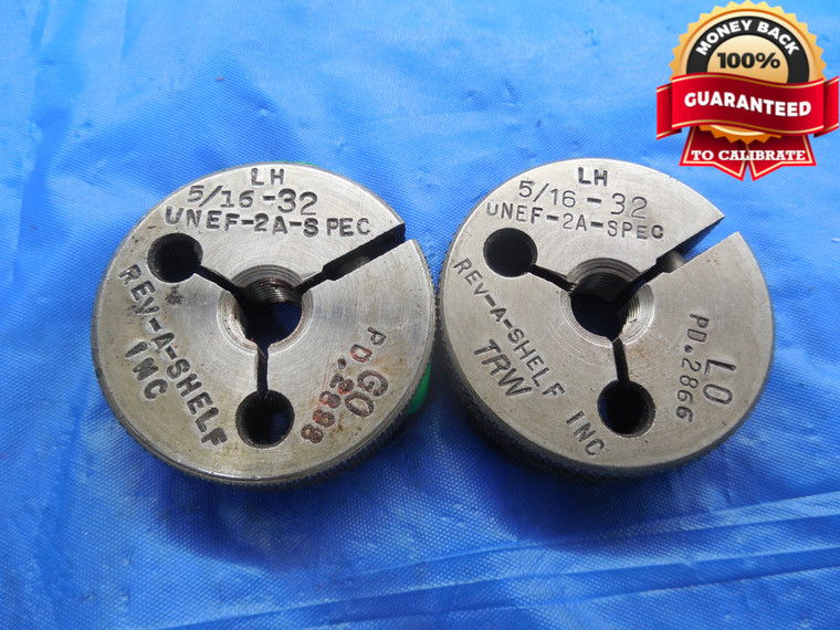 5/16 32 UNEF 2A LEFT HAND SPECIAL THREAD RING GAGES .3125 GO NO GO = .2898 .2866 - DW10156BU