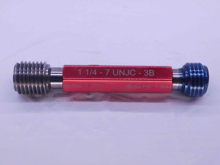 1 1/4 7 UNJC 3B THREAD PLUG GAGE 1.25 1.250 GO NO GO P.D.'S = 1.1572 & 1.1644 - DW10164JSER