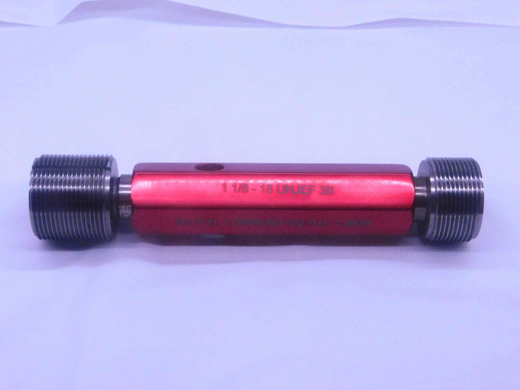 1 1/8 18 UNJEF 3B THREAD PLUG GAGE 1.125 GO NO GO P.D.'S = 1.0889 & 1.0935 CHECK - DW10170JSER