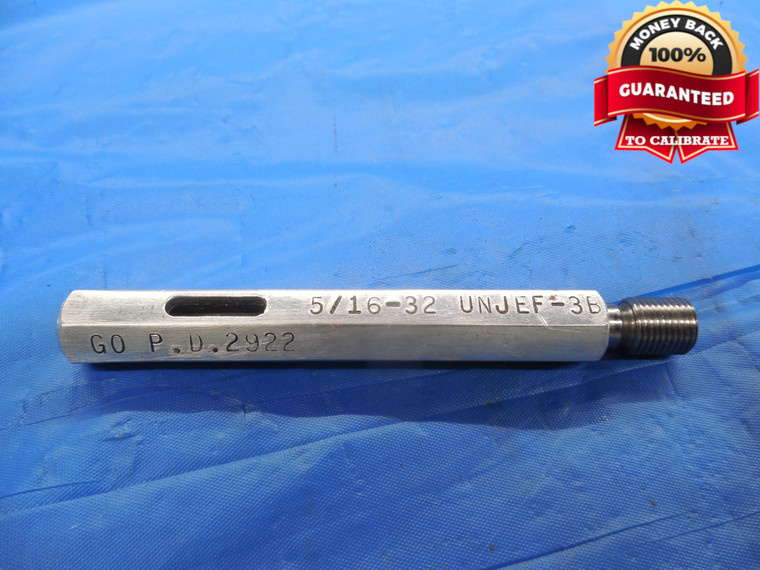 5/16 32 UNJEF 3B THREAD PLUG GAGE .3125 NO GO ONLY P.D. = .2953 INSPECTION CHECK - DW10185BU