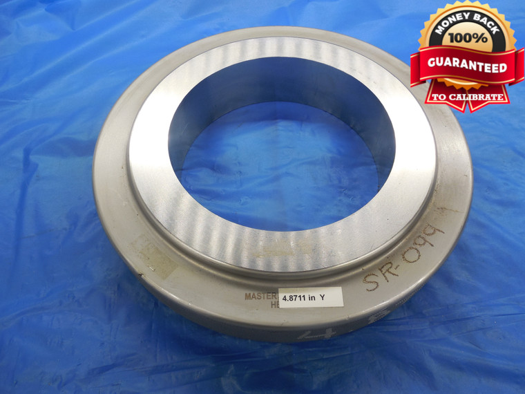 4.8711 CL Y MASTER PLAIN BORE RING GAGE 4.8750 -.0039 UNDERSIZE 4 7/8 123.726 mm - DW10263BU