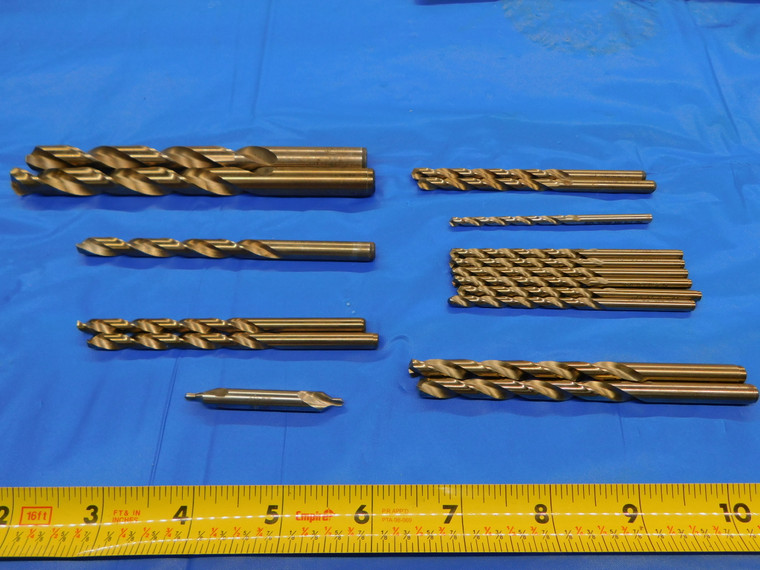 17PC COBALT & HSS JOBBER TWIST DRILL BITS PTD & OTHERS SIZES FROM #17 UP TO 7/16 - MS2753BU