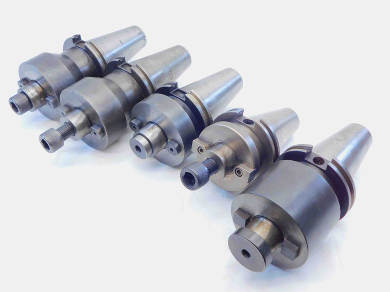 5pc LOT OF CAT50 1 1/2 PILOT O.D. 5/8 KEY FACE MILL TOOL HOLDER 2" - 4" PROJ. - MS2816BU
