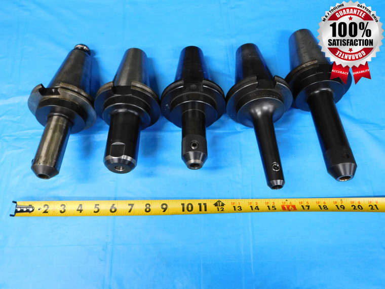 5pc LOT OF CAT50 1 1/4 I.D. SOLID END MILL TOOL HOLDERS 1.25 4" PROJECTIONS - MS2814BU