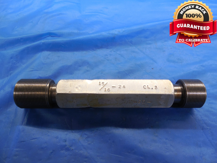 15/16 24 NS 3 THREAD PLUG GAGE .9375 GO NO GO P.D.'S = .9104 & .9139 INSPECTION - DW10368RD