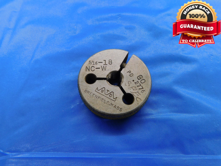 5/16 18 NC W SPECIAL THREAD RING GAGE .3125 GO ONLY P.D. = .2776 UNC-W 3A CHECK - DW10482RD