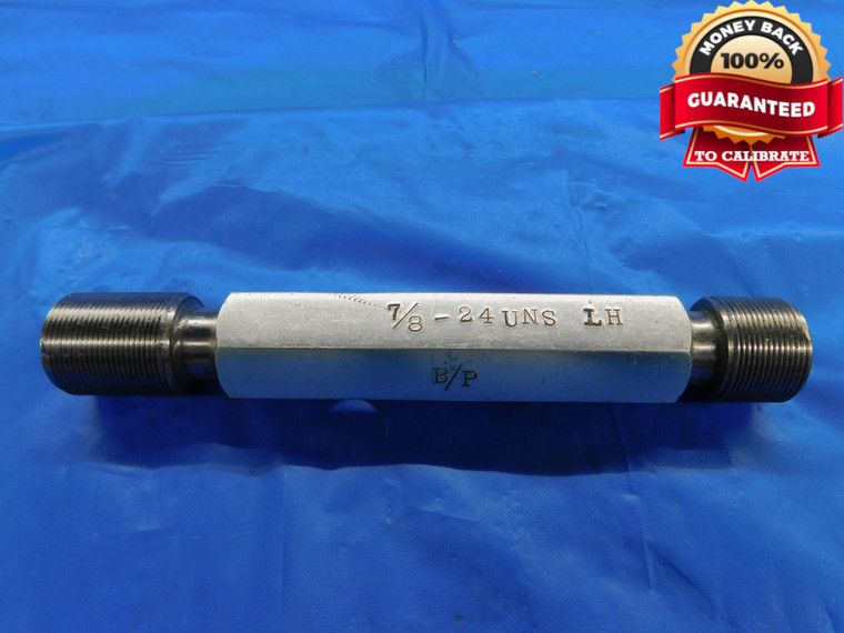 7/8 24 UNS BEFORE PLATE LEFT HAND THREAD PLUG GAGE .875 GO NO GO = .8487 & .8552 - DW10542RD