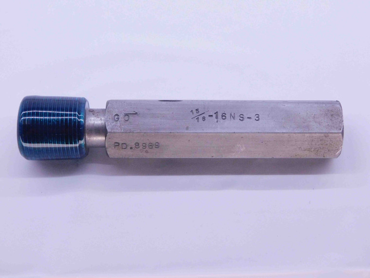 15/16 16 NS 3 THREAD PLUG GAGE .9375 GO ONLY P.D. = .8969 15/16"-16 UN 2B 3B - DW10606RD