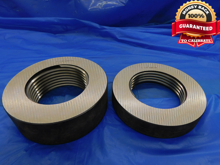 3 7/8 4 UN 2A SOLID THREAD RING GAGES 3.875 4.0 GO NO GO PD'S = 3.7094 & 3.6989 - DW10634BU
