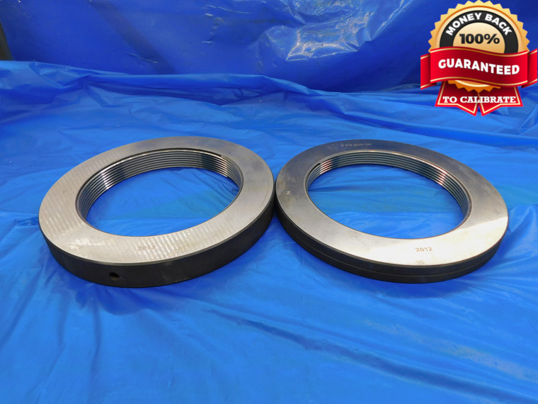 6 5/8 8 UN 2A SOLID THREAD RING GAGES 6.625 GO NO GO P.D.'S = 6.5414 & 6.5332 - DW10635BU