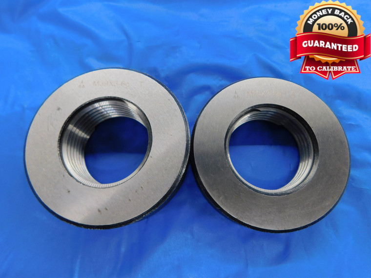 M39 X 3 6g METRIC SOLID THREAD RING GAGES GO NO GO P.D.'S = 37.003 & 36.803 - DW10671HX
