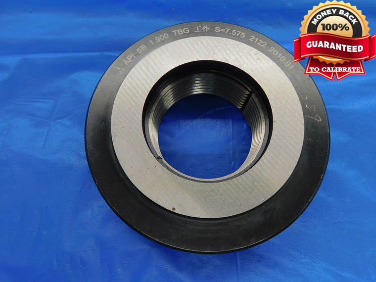 1.900 API 5B SOLID LINE PIPE THREAD RING GAGE 1.9 1.90 1.9000 INSPECTION TAPER - DW10682HX
