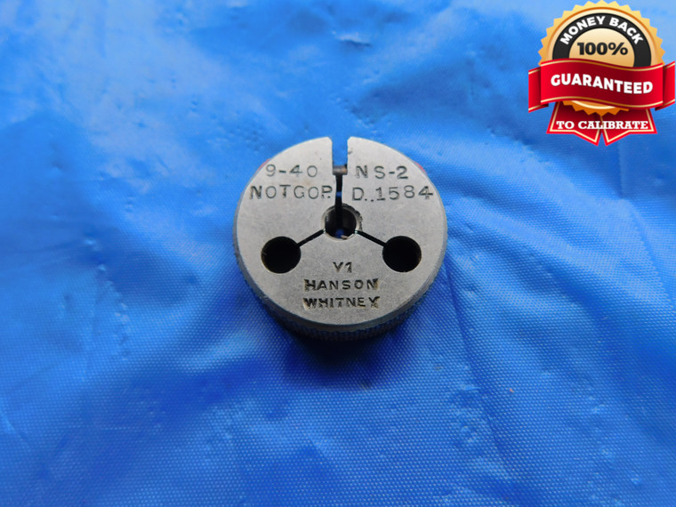 9 40 NS 2 THREAD RING GAGE #9 .177 NO GO ONLY P.D. = .1584 .1770 INSPECTION - DW10754BU