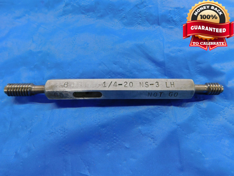 1/4 20 NS 3 LEFT HAND DOUBLE LEAD THREAD PLUG GAGE .25 GO NO GO = .2176 & .2196 - DW10819BU