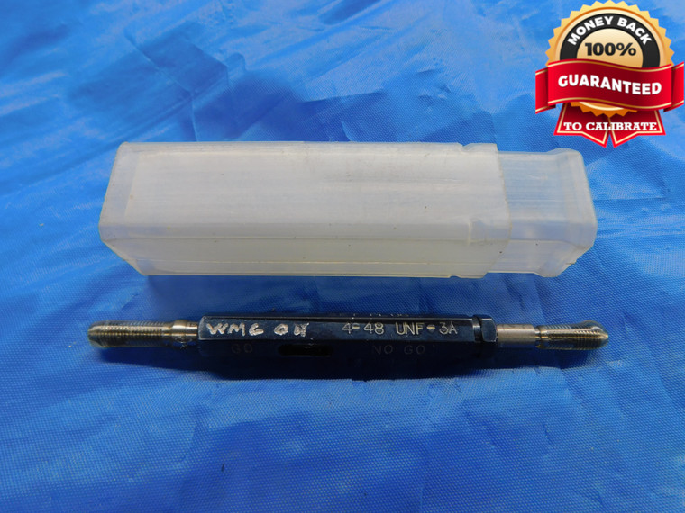 4 48 UNF 3A SET THREAD PLUG GAGE #4 .112 GO NO GO P.D.'S = .0985 & .0967 .1120 - DW10919BU