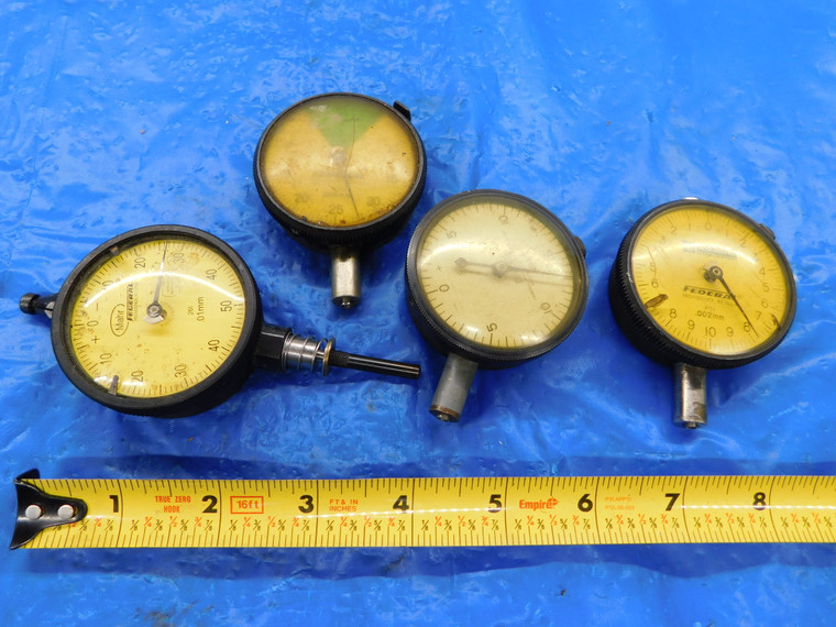 LOT OF 4 MAHR FEDERAL DIAL INDICATOR BORE GAGES FOR PARTS / REPAIR - MS3719BU