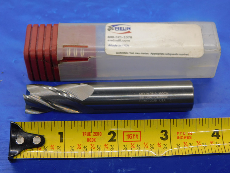 NEW MELIN 5/8 O.D. 1" LOC SOLID CARBIDE END MILL 5/8 SHANK 4 FL CCMG-2020 .625 - MS3833JHD
