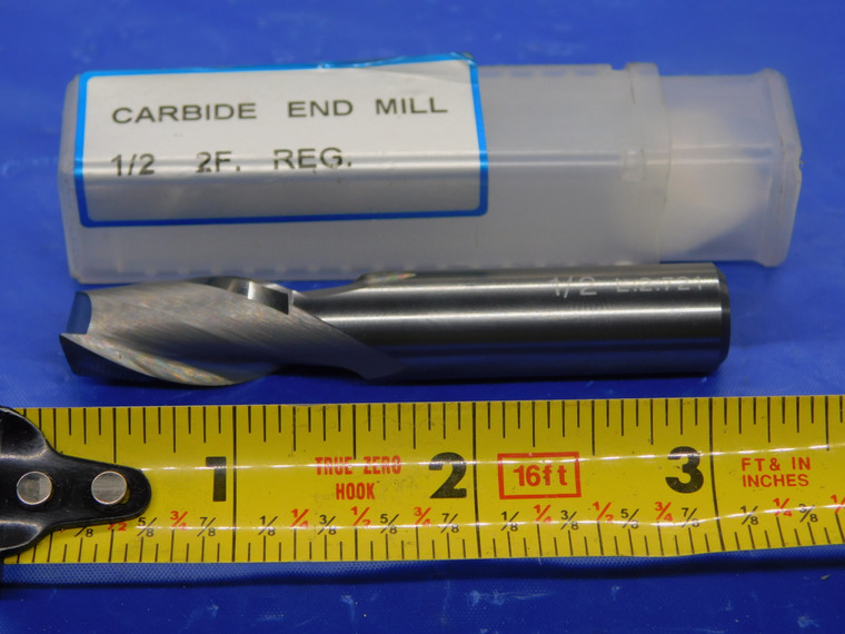 NEW 1/2 O.D. 1" LOC 3" OAL SOLID CARBIDE END MILL 1/2 SHANK 2 FLUTE L:2.721 .5 - MS3838JHD