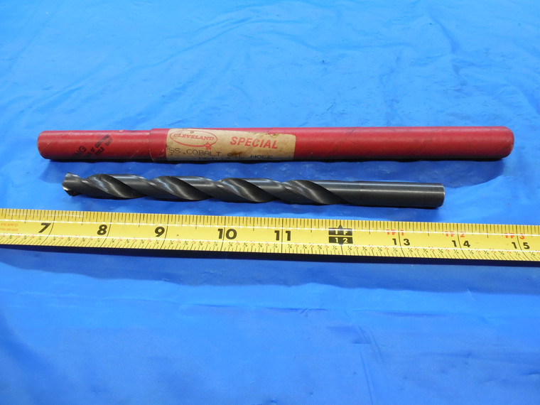 CLEVELAND 15/32 HSS COBALT COOLANT THRU TWIST DRILL BIT 29/64 SHANK .46875 - MS3886BU