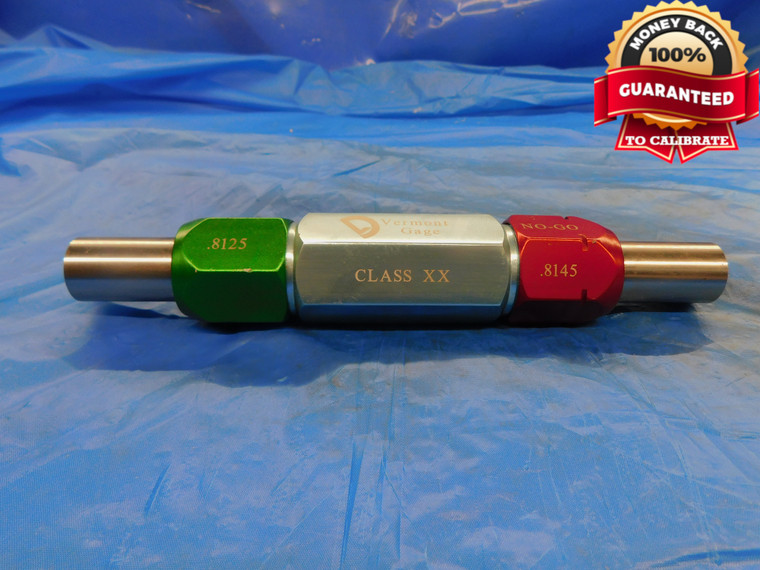 .8125 & .8145 CLASS XX PIN PLUG GAGE GO NO GO ONSIZE 13/16 20.688 mm   CHECK - DW11436BU