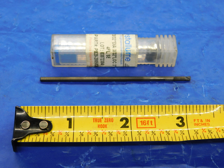 NEW CRYSTALLUME 3/32 O.D. DIAMOND COATED END MILL 4 FL P820-200582-1 .09375 - MS3925BU