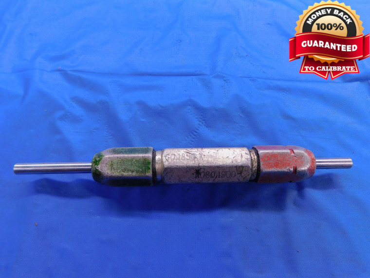 .1830 & .1900 CL X PIN PLUG GAGE GO NO GO .1875 +.0025 3/16 5 mm .183 .190 CHECK - DW11598BU