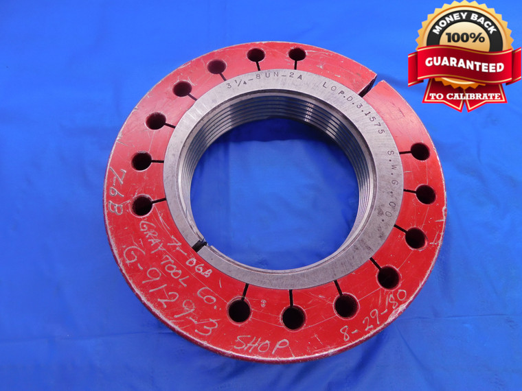 3 1/4 8 UN 2A THREAD RING GAGE 3.25 NO GO ONLY P.D. = 3.1575 3.250 3.2500 CHECK - DW11612AA1