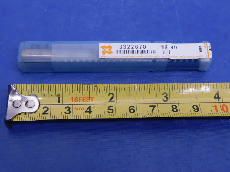 OSG 6.7MM SOLID CARBIDE JOBBER TWIST DRILL BIT 1 3/4 LOC 3 3/4 OAL 6.7 3322670 - MS4259BU