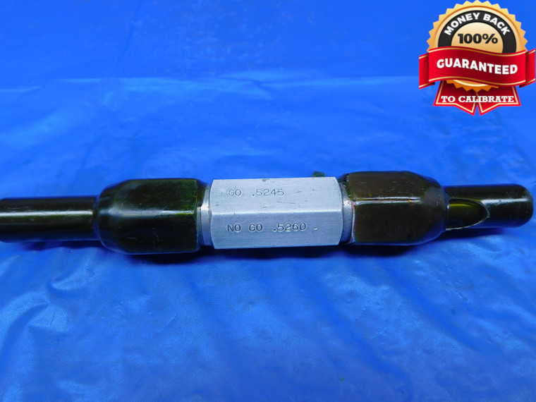 .5245 & .5260 CL X PIN PLUG GAGE GO NO GO .5313 -.0053 17/32 13.322 mm  .526 - JR0262AC1