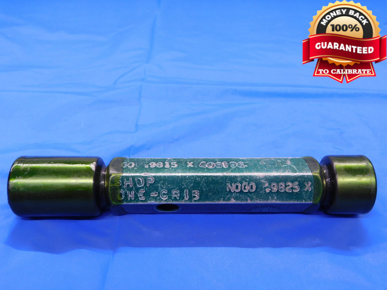 .9815 & .9825 CLASS X PIN PLUG GAGE GO NO GO .9844 -.0019 OVERSIZE 63/64 25 mm   - MB0068AC1