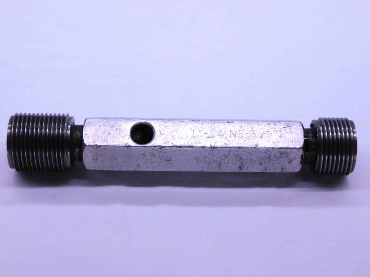 1" 14 NS 3 THREAD PLUG GAGE 1.0 1.00 1.000 GO NO GO P.D.'S = .9536 & .9571 CHECK - 1143P1
