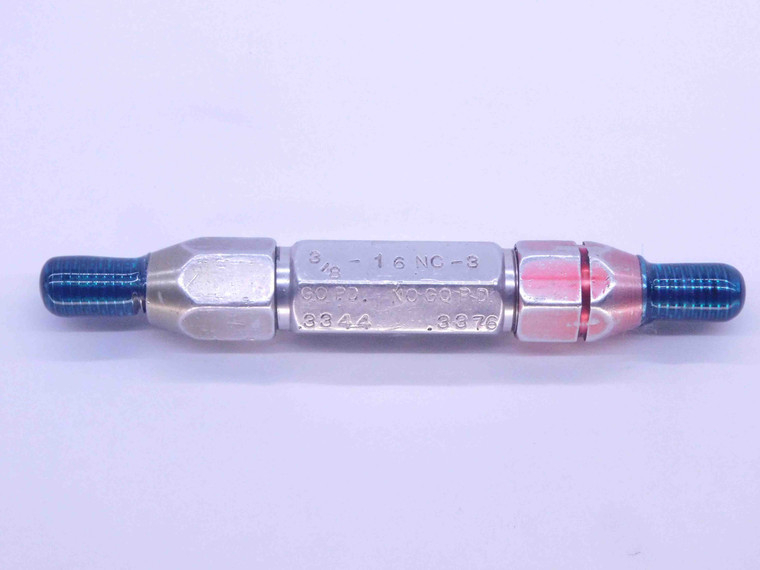 3/8 16 NC 3 THREAD PLUG GAGE .375 .3750 GO NO GO P.D.'S = .3344 & .3376 UNC-3 - DW11720AC1
