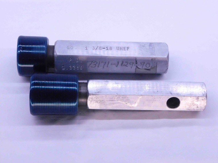 1 3/8 18 NS 3 THREAD PLUG GAGE 1.375 1.3750 GO NO GO P.D.'S = 1.3389 & 1.3927 - DW4105BURL