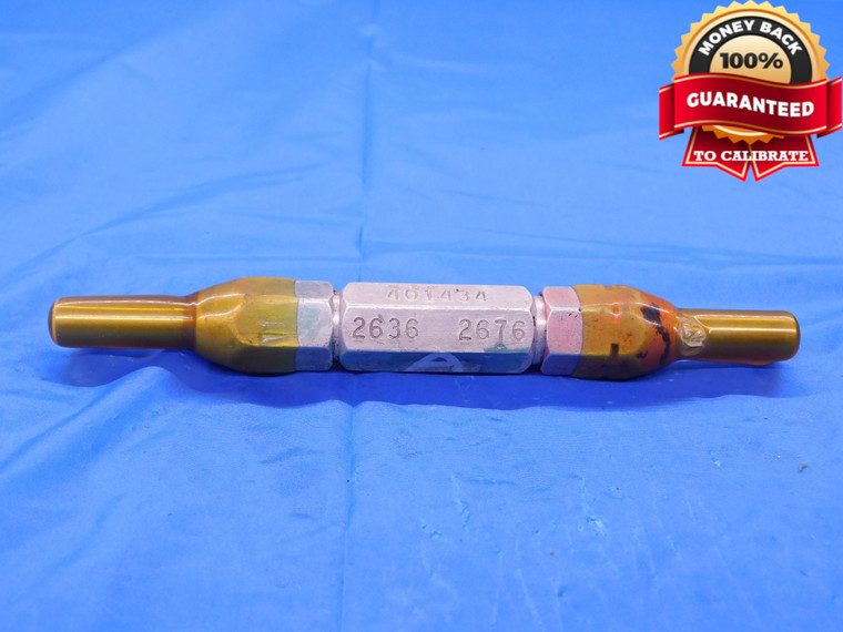 .2636 & .2676 PIN PLUG GAGE GO NO GO .2656 -.0020 OVERSIZE 17/64 6.797 mm   - MB0285AC1