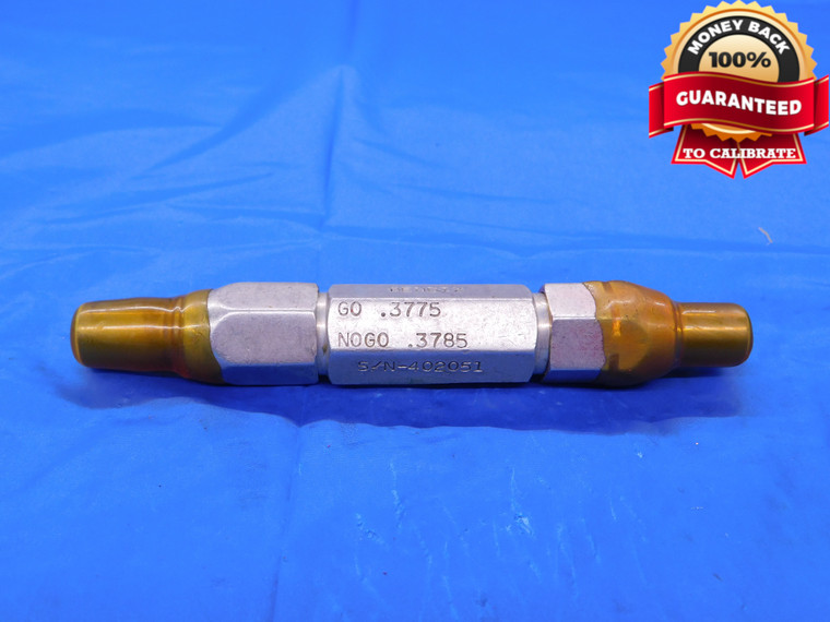 .3775 & .3785 PIN PLUG GAGE GO NO GO .3750 +.0025 OVERSIZE 3/8 9.614 mm   - MB0308AC1