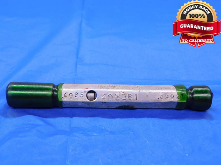 .4985 & .4492 PIN PLUG GAGE GO NO GO .5000 -.0015 UNDERSIZE 1/2 12.662 mm   - MB0380AC1