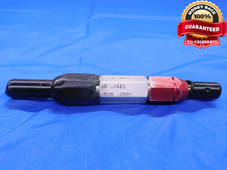 .4315 & .4325 PIN PLUG GAGE GO NO GO .4375 -.0050 UNDERSIZE 7/16 11 mm   - MB0473AC1