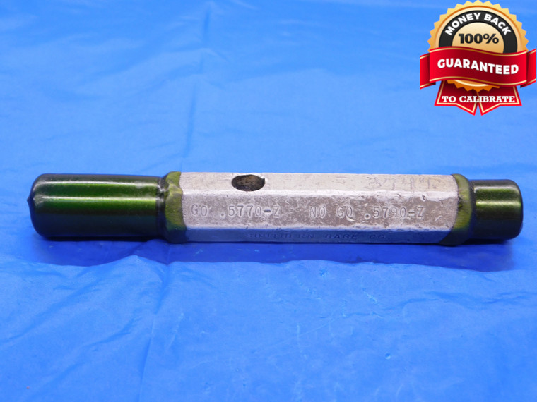 .5770 & .5790 CL Z PIN PLUG GAGE GO NO GO .5781 +.0009 37/64 14.707 mm .577 .579 - MB0618AC1