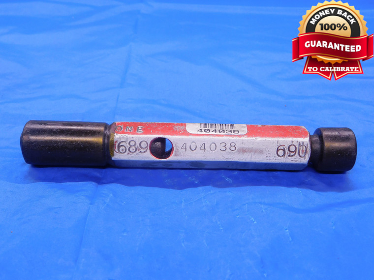 .689 & .690 PIN PLUG GAGE GO NO GO .6875 +.0015 11/16 17.526 mm .6890 .6900 - MB0671AC1