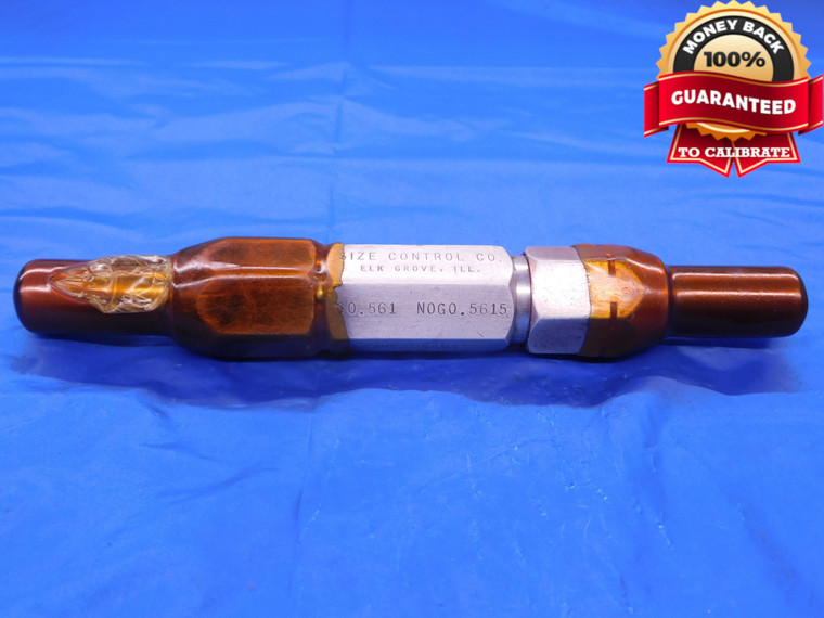 .561 & .5615 PIN PLUG GAGE GO NO GO .5625 -.0010 UNDERSIZE 9/16 14.249 mm .5610  - MB0753AC1