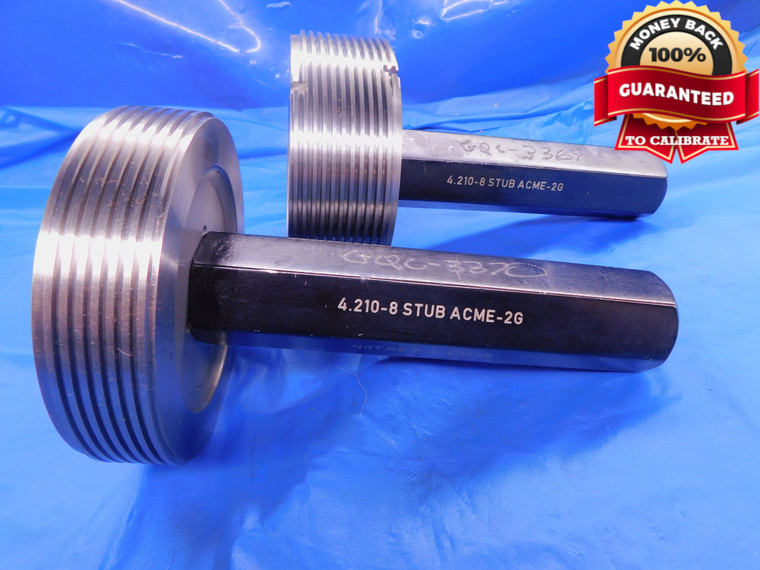 4.210 8 STUB ACME 2G THREAD PLUG GAGE 4.21 GO NO GO P.D.'S = 4.1730 & 4.1950 - DW11779AB1