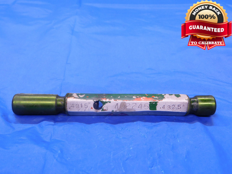 .4315 & .4325 PIN PLUG GAGE GO NO GO .4375 -.0050 UNDERSIZE 7/16 11 mm   - MB0788AC1